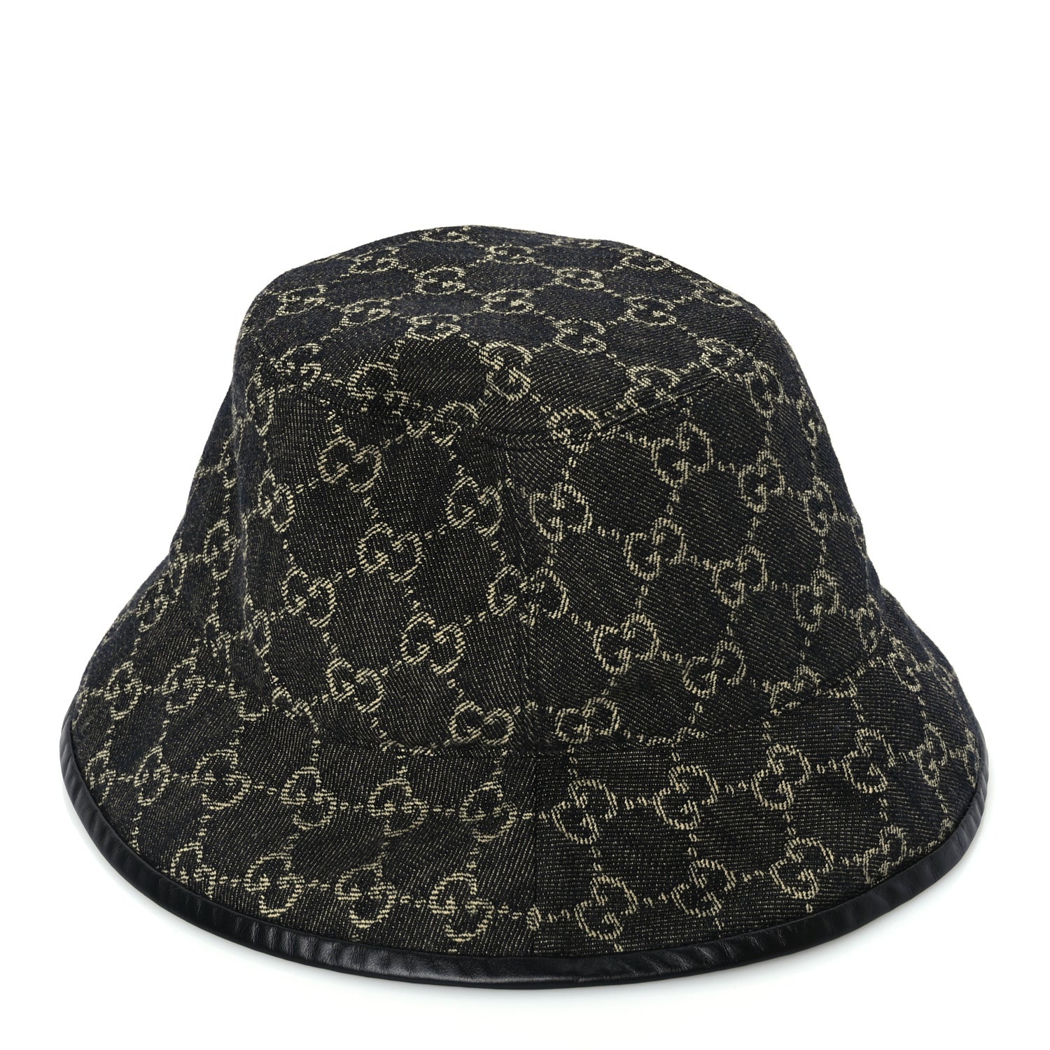 Gucci Jacquard Denim GG Monogram Oscar Bucket Hat M Black Ivory 4 of 9