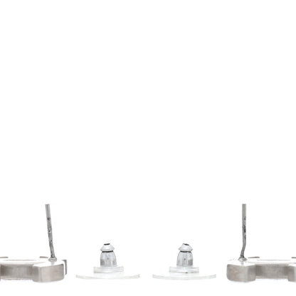 Chanel Lambskin CC Earrings Black Silver 3 of 4