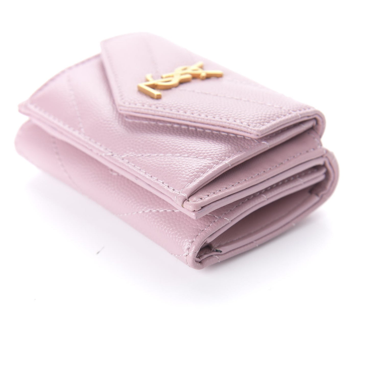 Grain De Poudre Matelasse Chevron Monogram Tiny Wallet Tender Pink