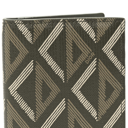 Christian Dior Calfskin CD Diamond Canvas Bi-Fold Card Holder Green 7 of 7