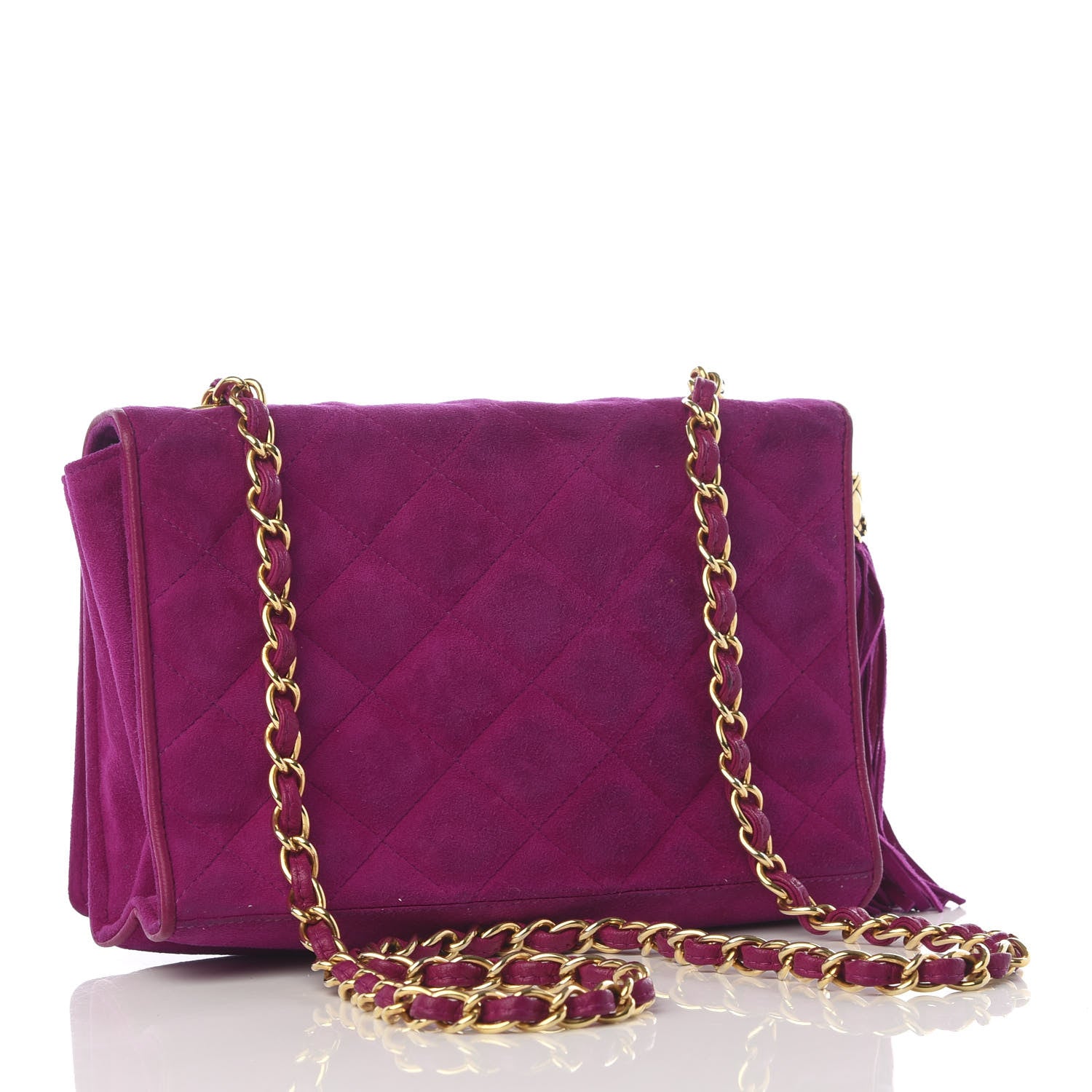 Chanel Suede CC Tassel Flap Pink 2 of 10