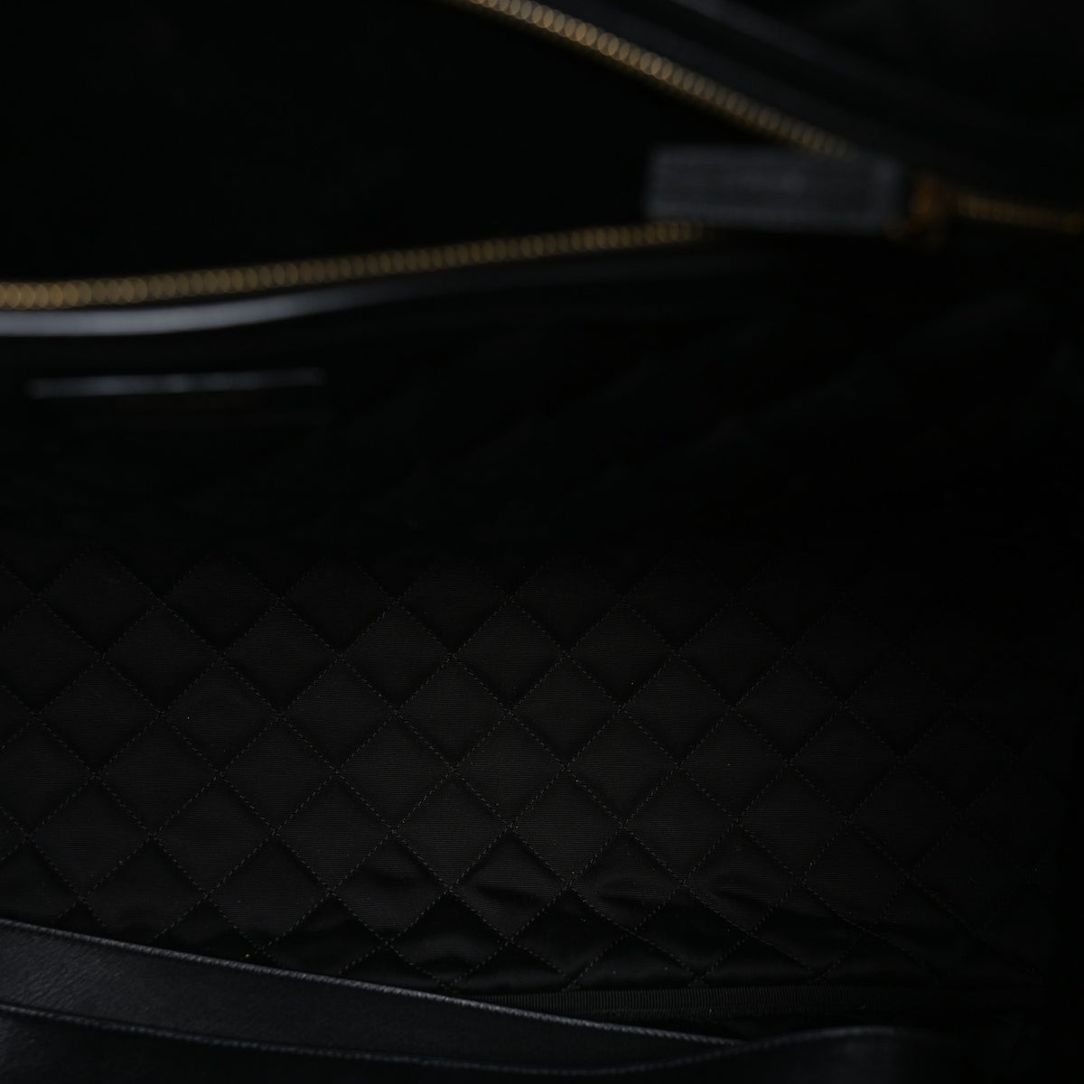Calfskin Quilted ES Giant Travel Bag Black