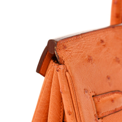 Hermes Ostrich Birkin 35 Orange 12 of 16
