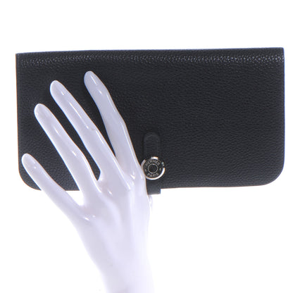Hermes Togo Dogon Long Wallet Noir Navy 2 of 8