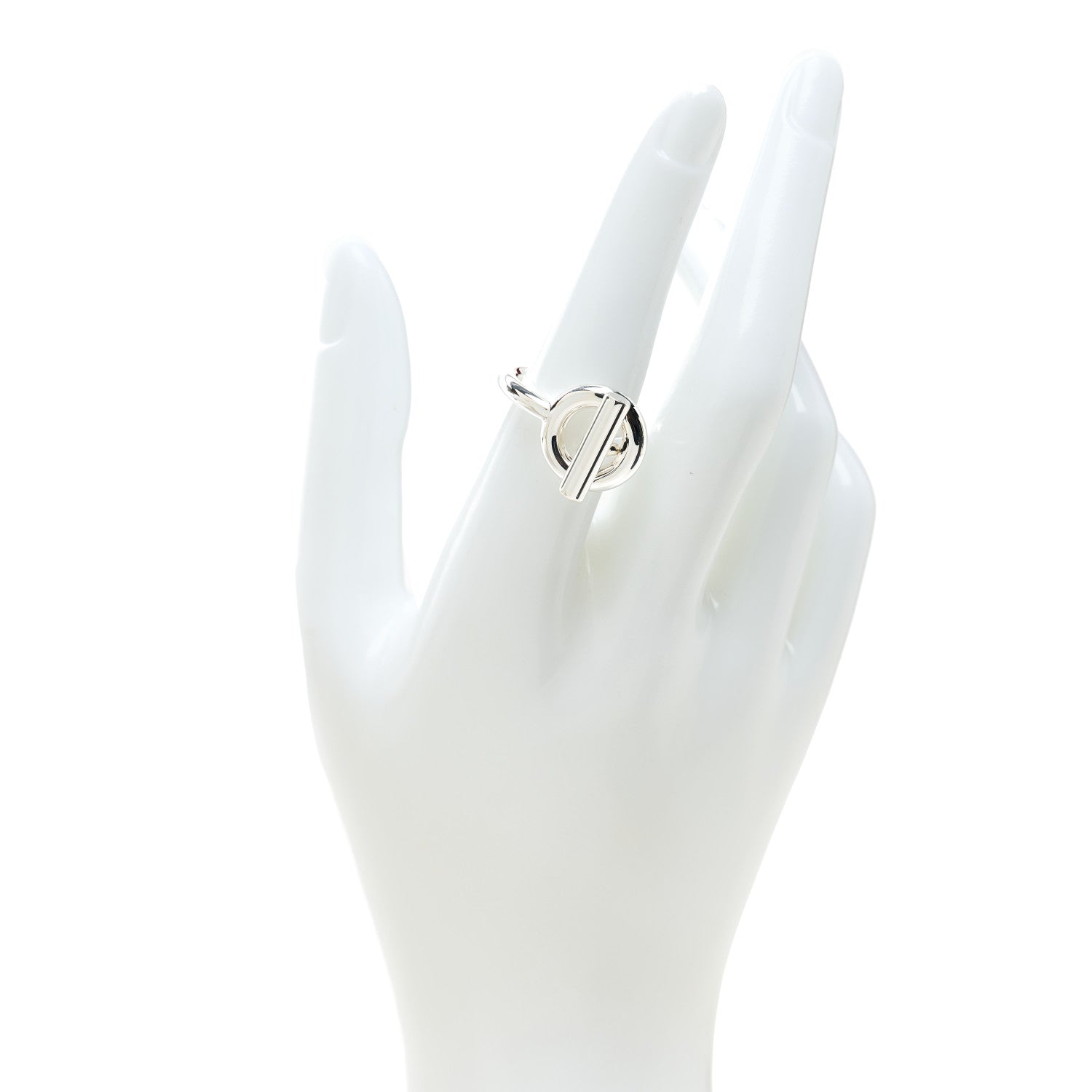 Hermes Sterling Silver GM Echappee Ring 54 6.75 2 of 4