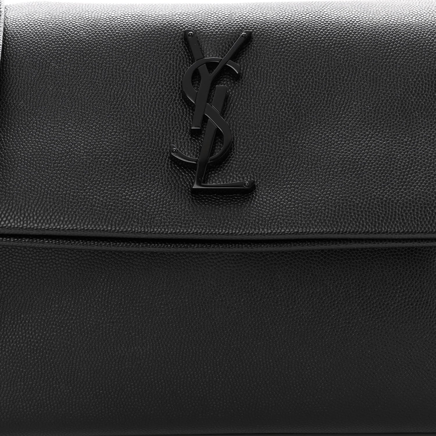 Saint Laurent Grain De Poudre Medium West Hollywood Monogram Fold-Over Black 7 of 9