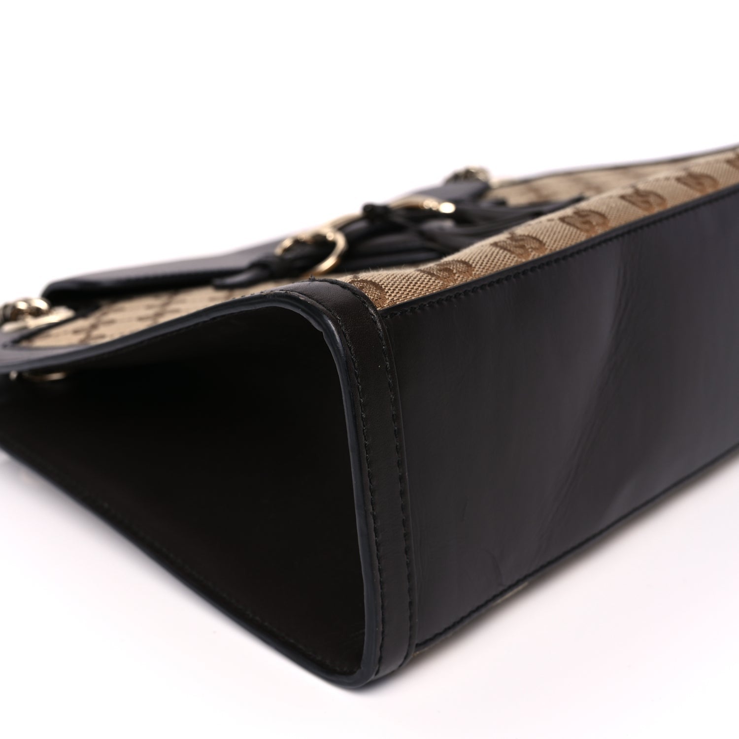 Gucci Monogram Margaux Calfskin Large Emily Chain Shoulder Bag Beige Ebony Cocoa 7 of 11