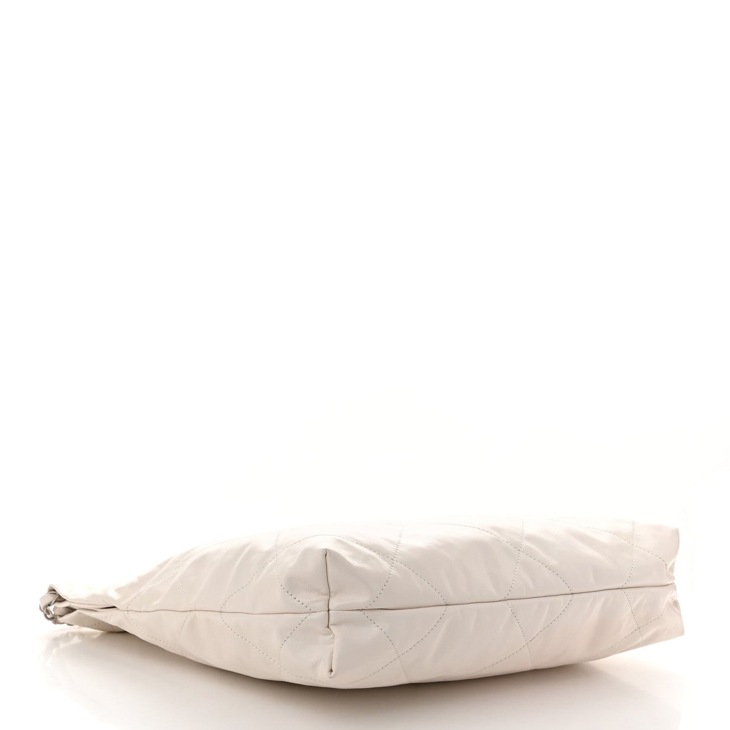 Shiny Calfskin Quilted Small 22 White