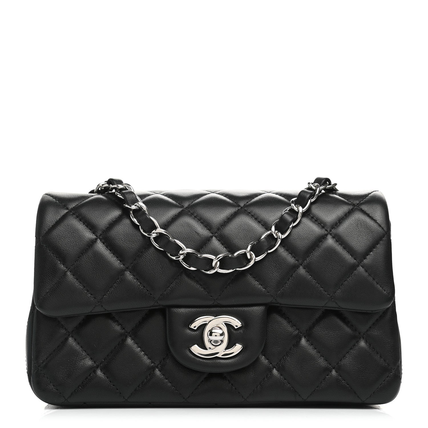 Chanel Lambskin Quilted Mini Rectangular Flap Black 1 of 11