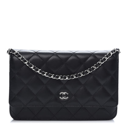 Chanel Lambskin Quilted Wallet On Chain WOC Black 1 of 12