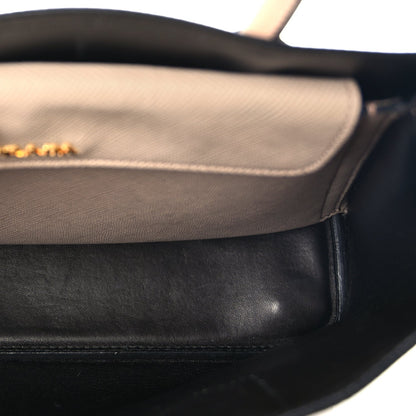 Prada Saffiano Cuir Medium Double Bag Cammeo Black 4 of 8