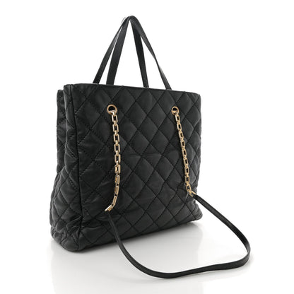 Chanel Calfskin Quilted Large Retro Chain Tote Black 3 of 7