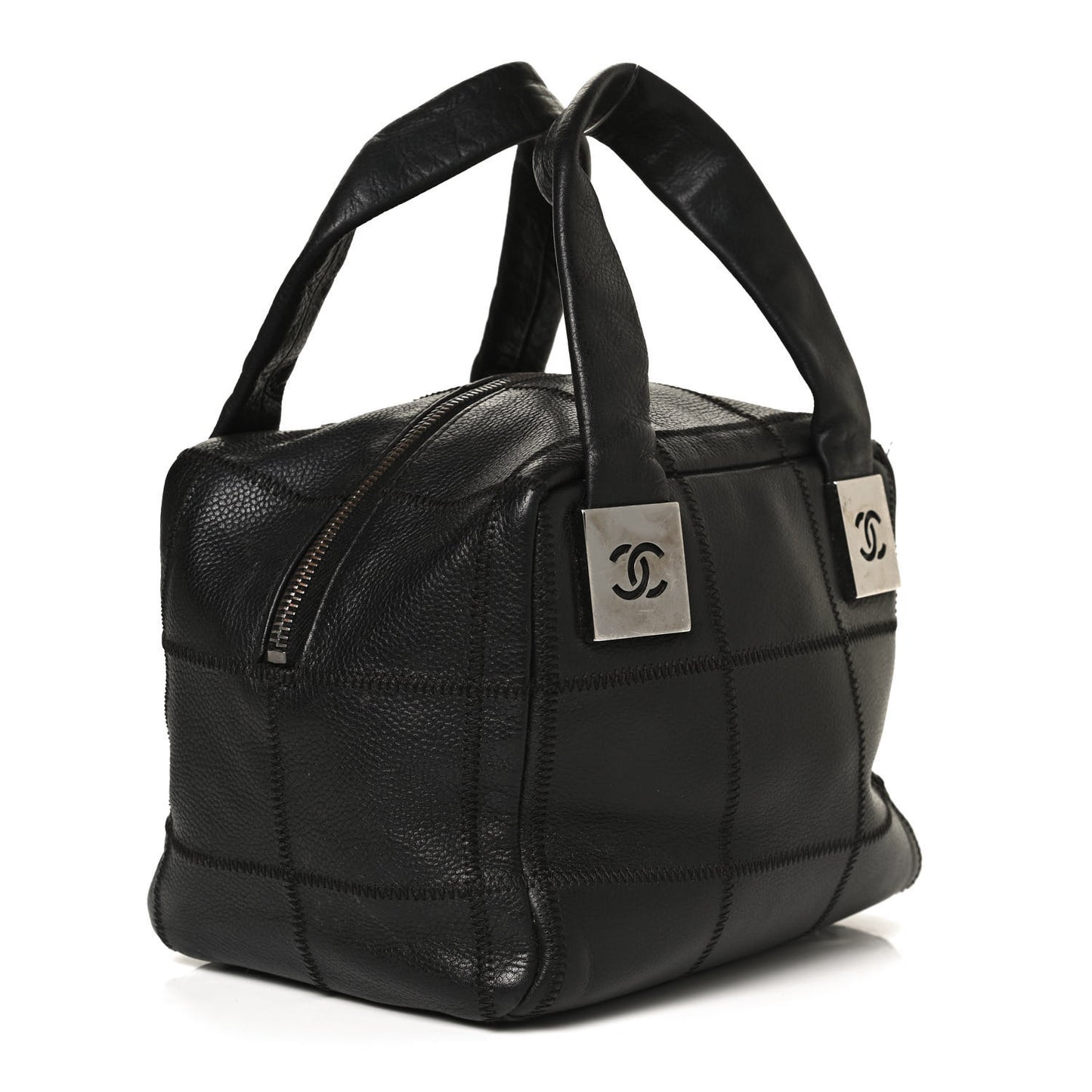 Caviar Square Stitched Tote Black