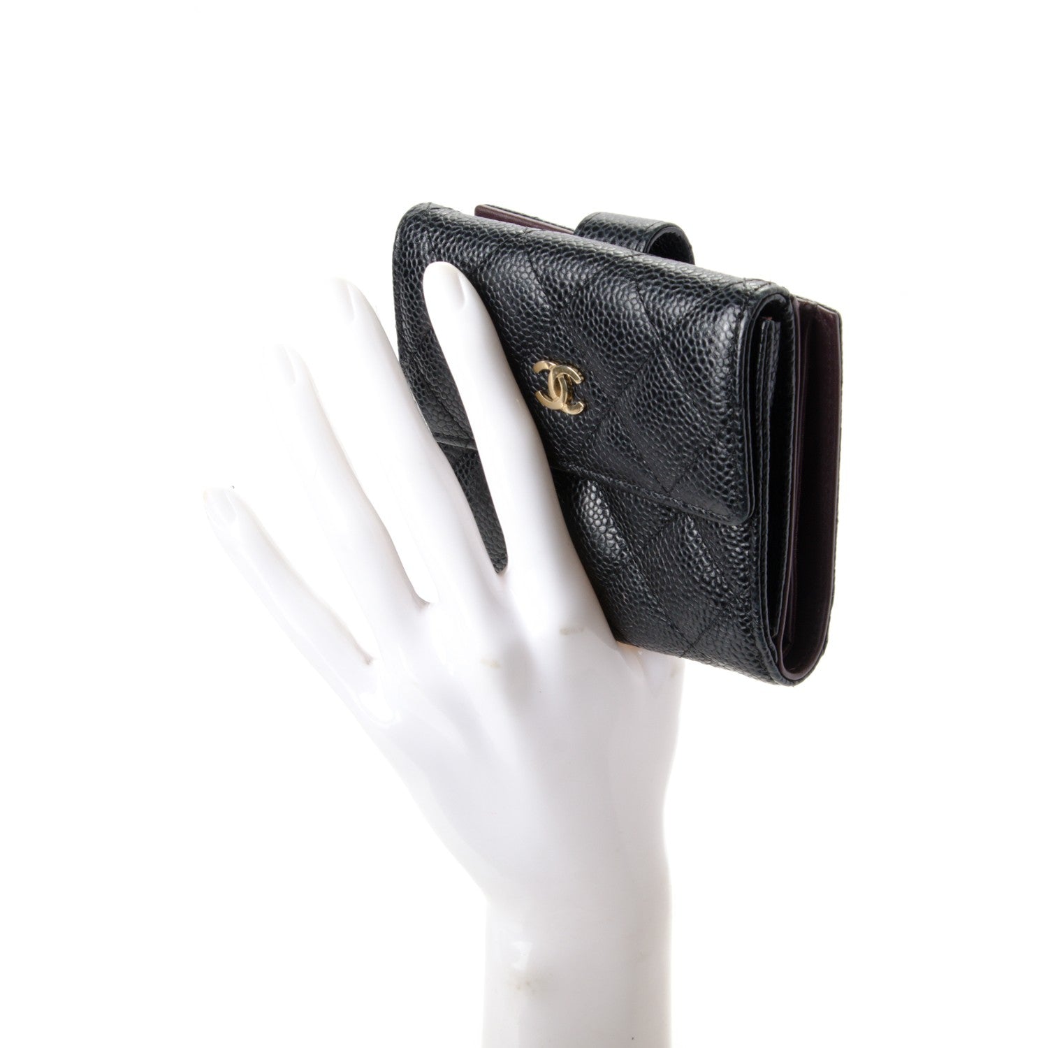 Chanel Caviar Quilted Compact French Flap Wallet Black 2 of 7