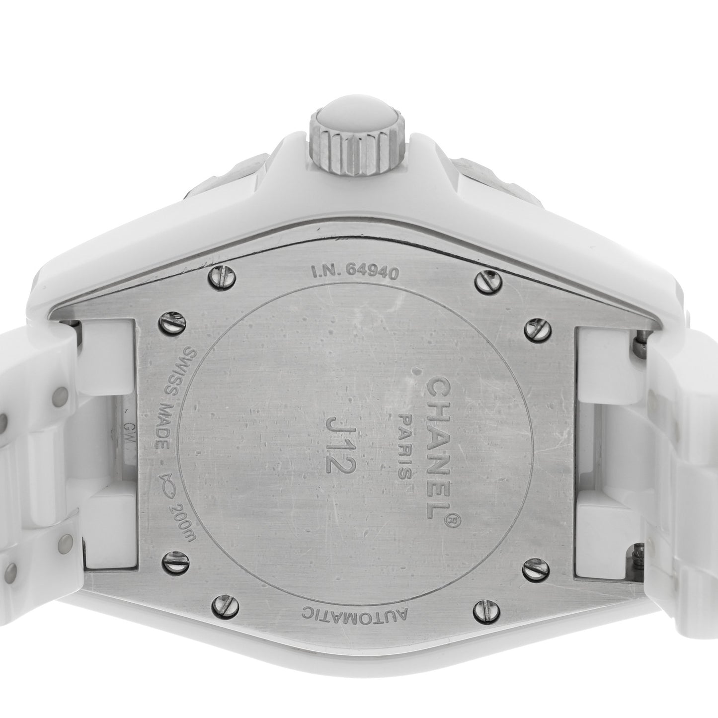 Stainless Steel Ceramic Diamond 38mm J12 Automatic Watch White