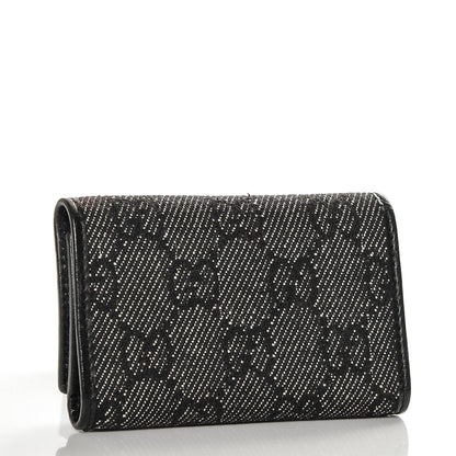 Gucci Denim Monogram 6 Key Holder Case Black 3 of 6