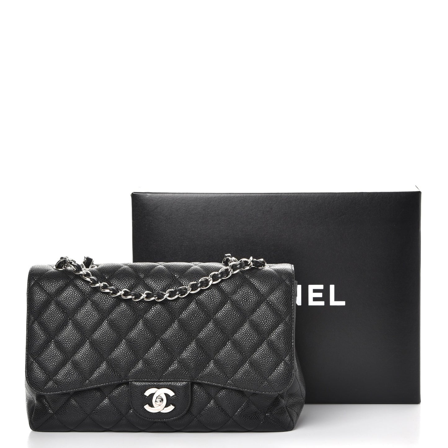 Caviar Quilted Jumbo Single Flap Black