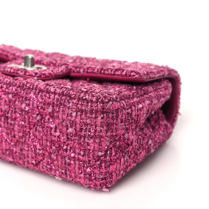 Chanel Metallic Tweed Quilted Mini Rectangular Flap Pink 11 of 12
