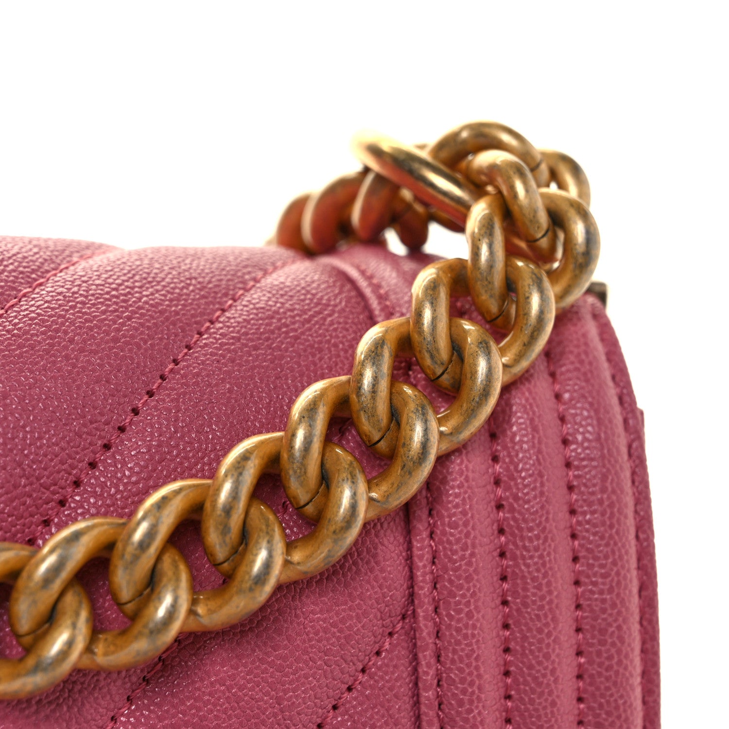 Chanel Caviar Chevron Quilted Small Boy Flap Dark Pink 40 of 40