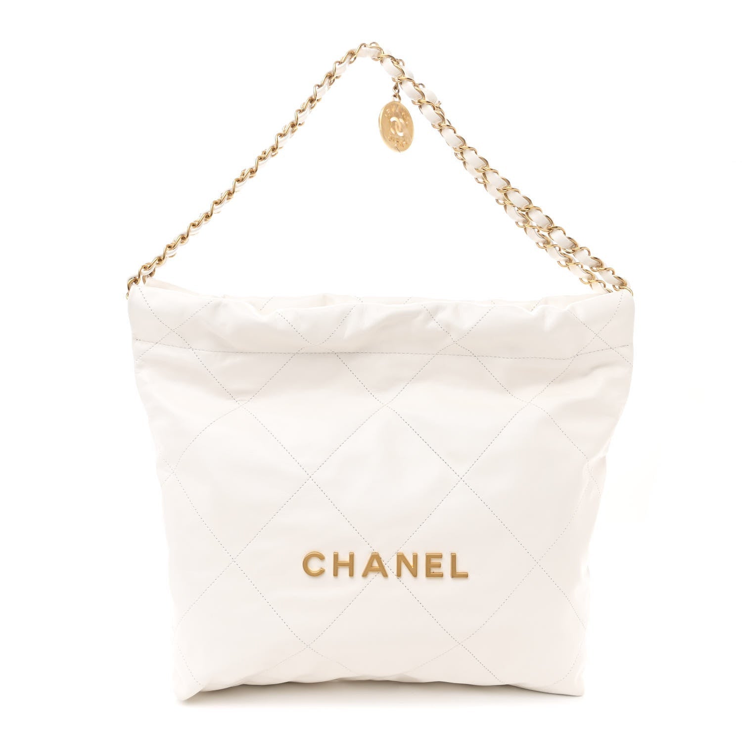 Chanel Shiny Calfskin Quilted Small 22 White 1 of 7