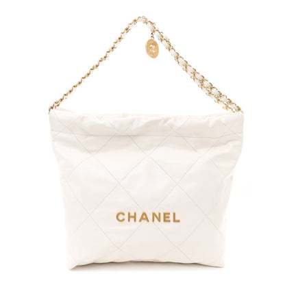 Chanel Shiny Calfskin Quilted Small 22 White 1 of 7