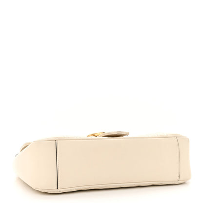 Gucci Calfskin Matelasse Small GG Marmont Shoulder Bag White 4 of 7