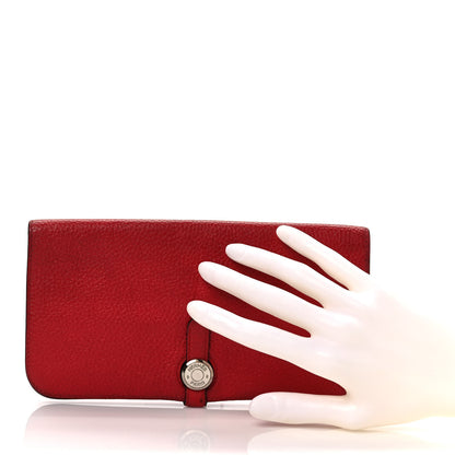 Hermes Togo Dogon Wallet Rouge Casaque 2 of 11