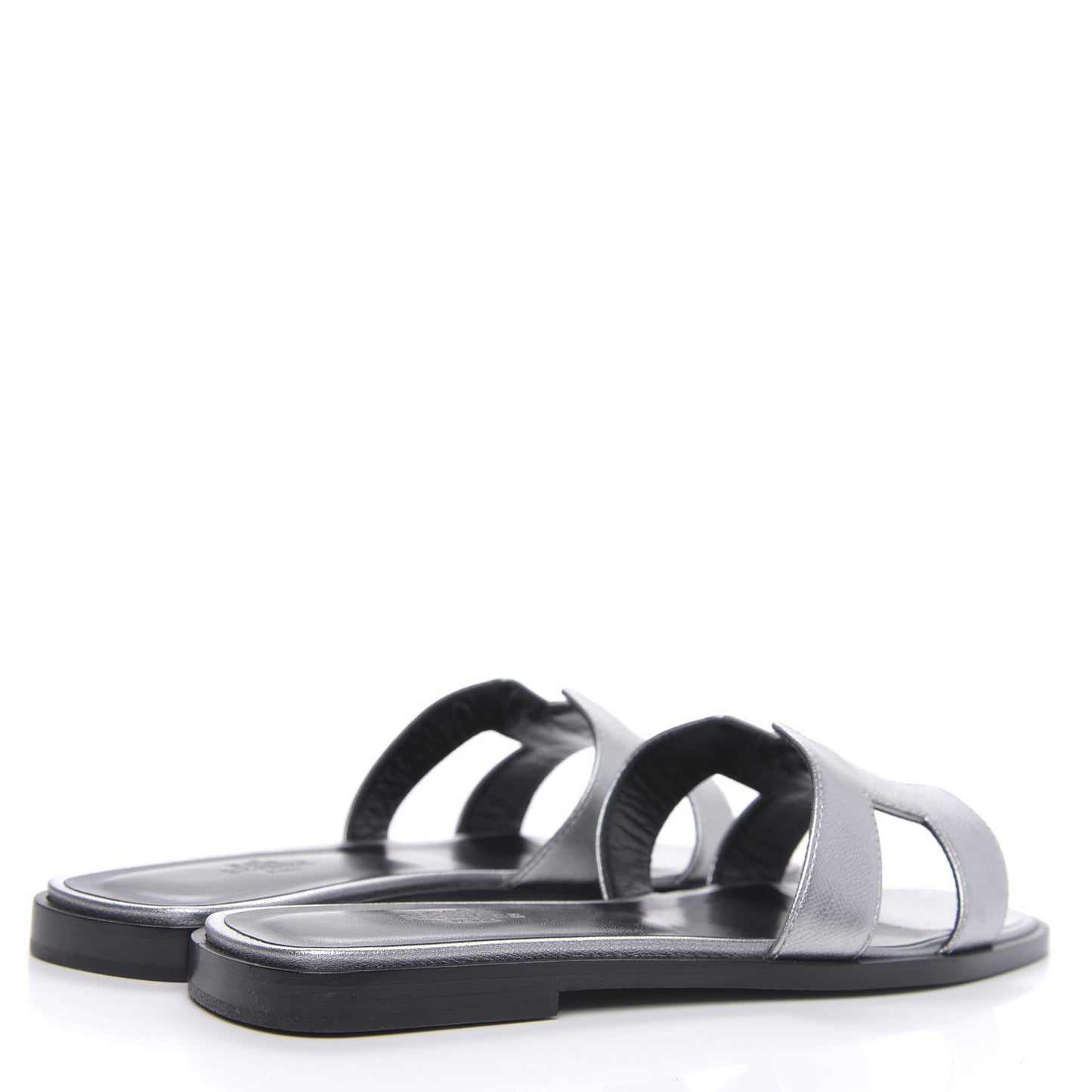 Metallic Madame Calfskin Oran Sandals 36.5 Argent