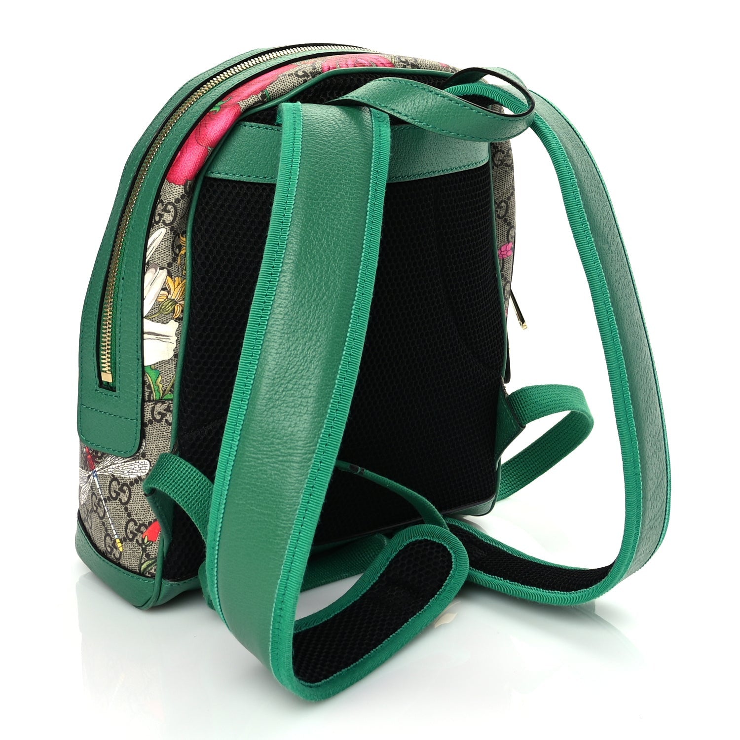Gucci GG Supreme Monogram Flora Web Small Ophidia Day Backpack Green 2 of 8