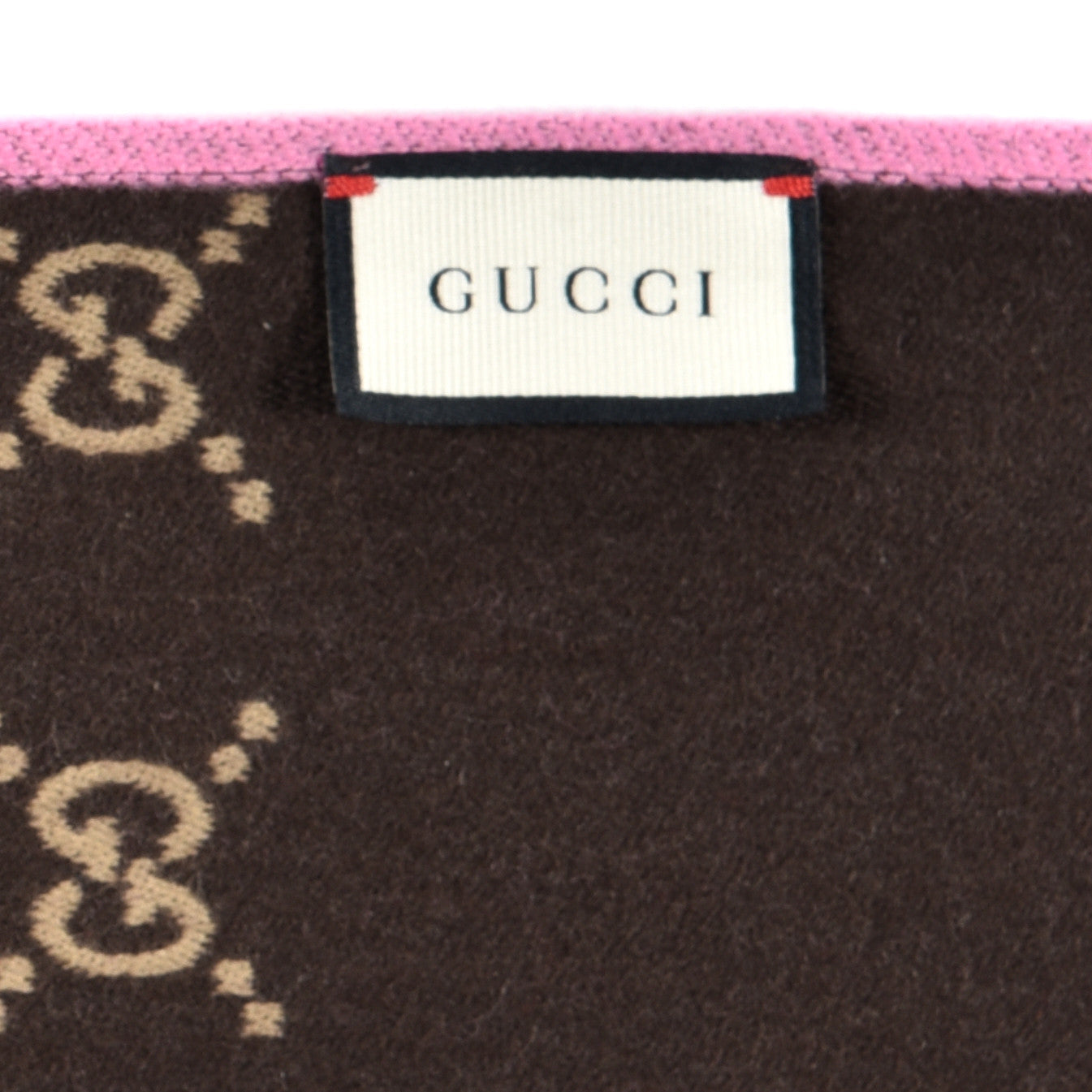 Wool Silk GG Monogram Ripon Simple Scarf Roseate