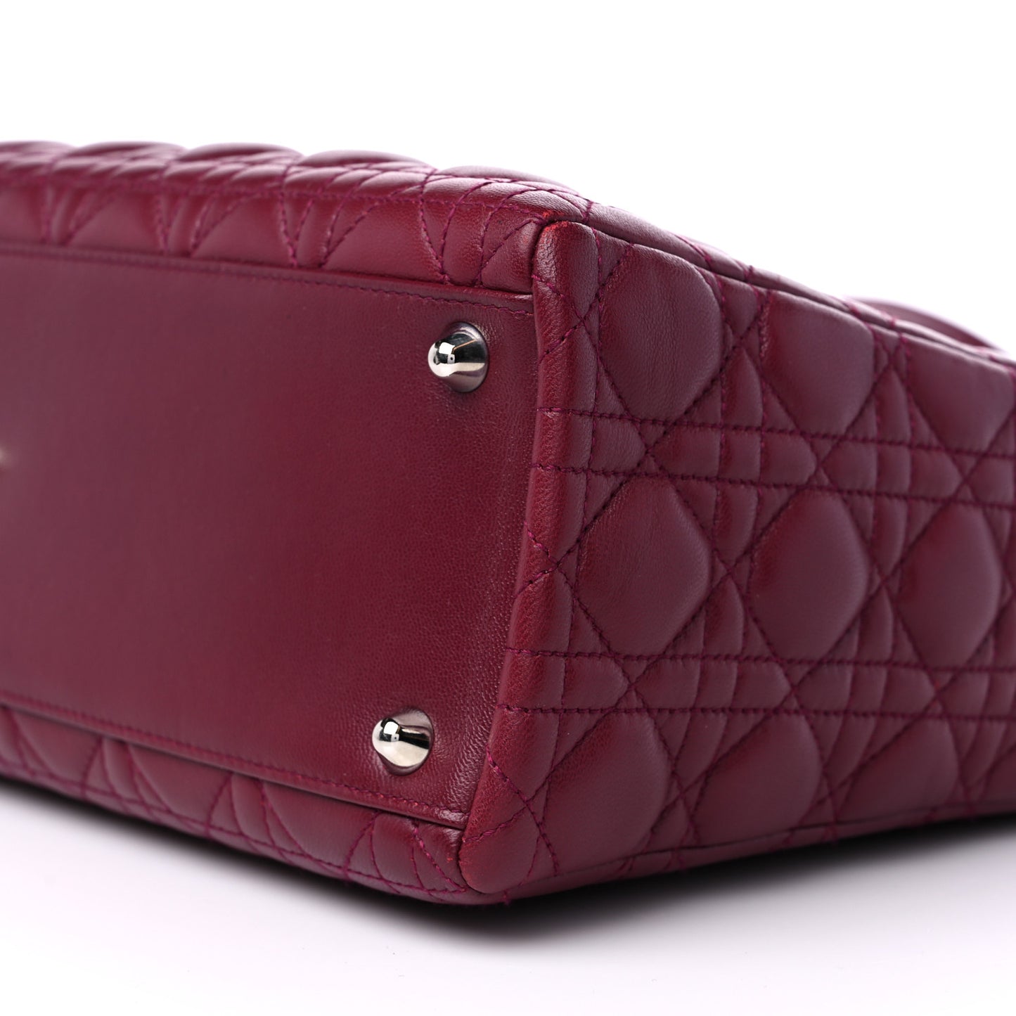 Lambskin Cannage Large Lady Dior Burgundy