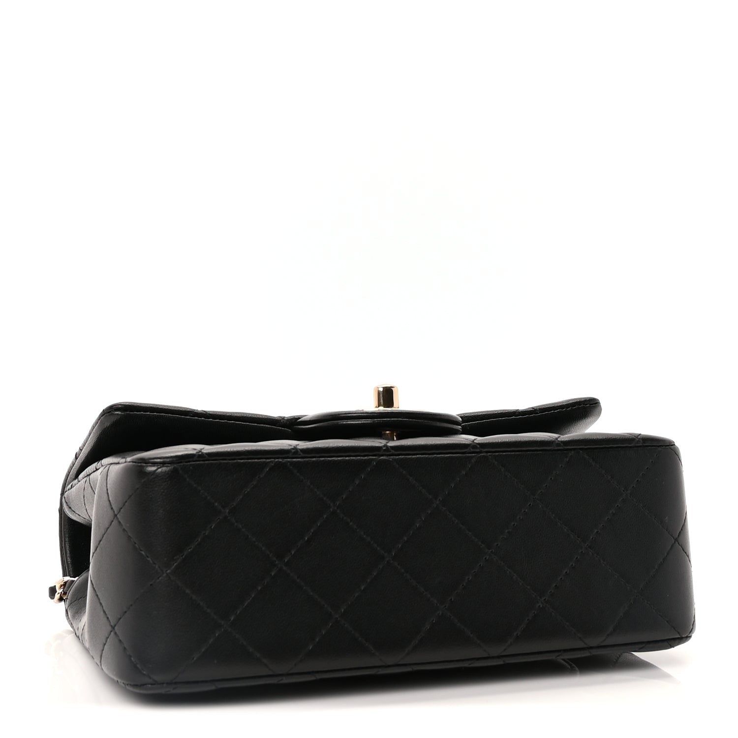 Chanel Lambskin Quilted Mini Top Handle Rectangular Flap Black 3 of 8