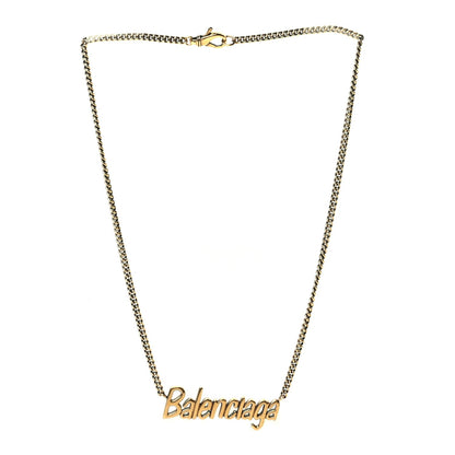 Balenciaga Metal Logo Necklace  Gold 3 of 4