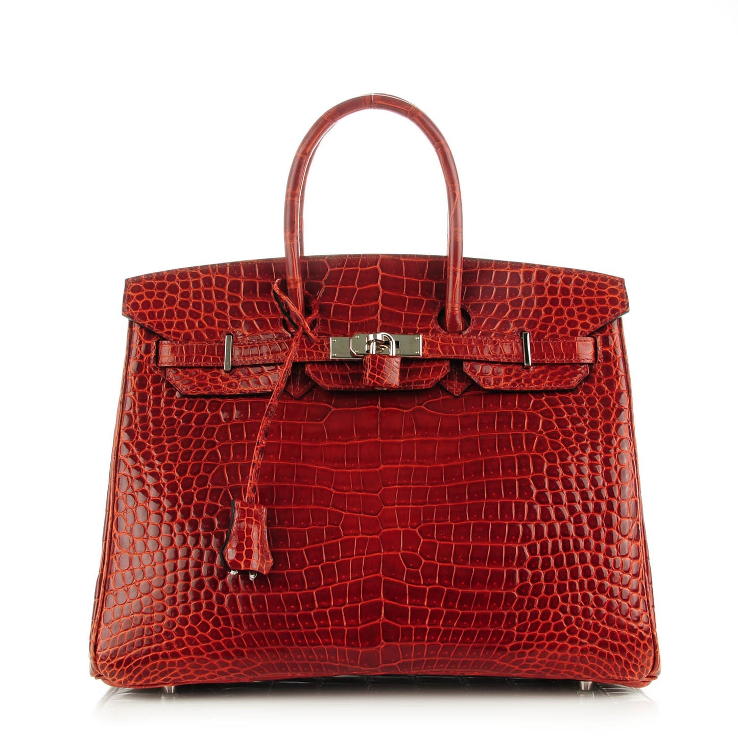 Shiny Porosus Crocodile Birkin 35 Rouge H