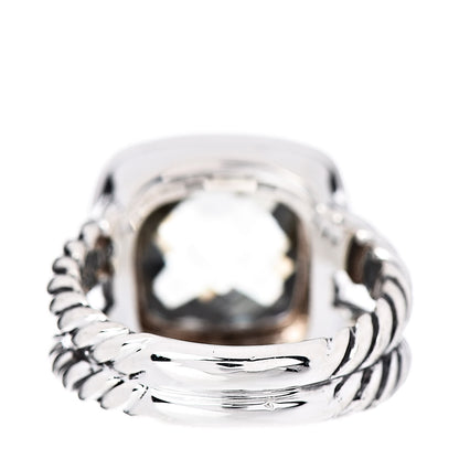 David Yurman Sterling Silver Diamond Prasiolite 11mm Albion Ring 52 6 4 of 5
