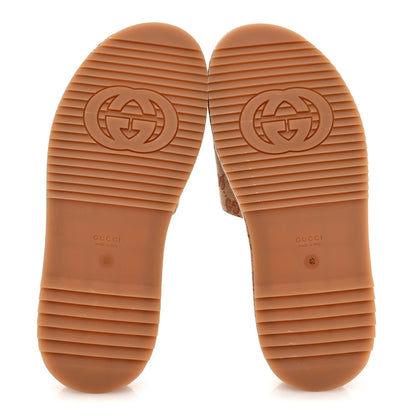 Gucci Canvas GG Monogram Angelina Platform Slide Sandals 40 Beige Ruggine 6 of 7