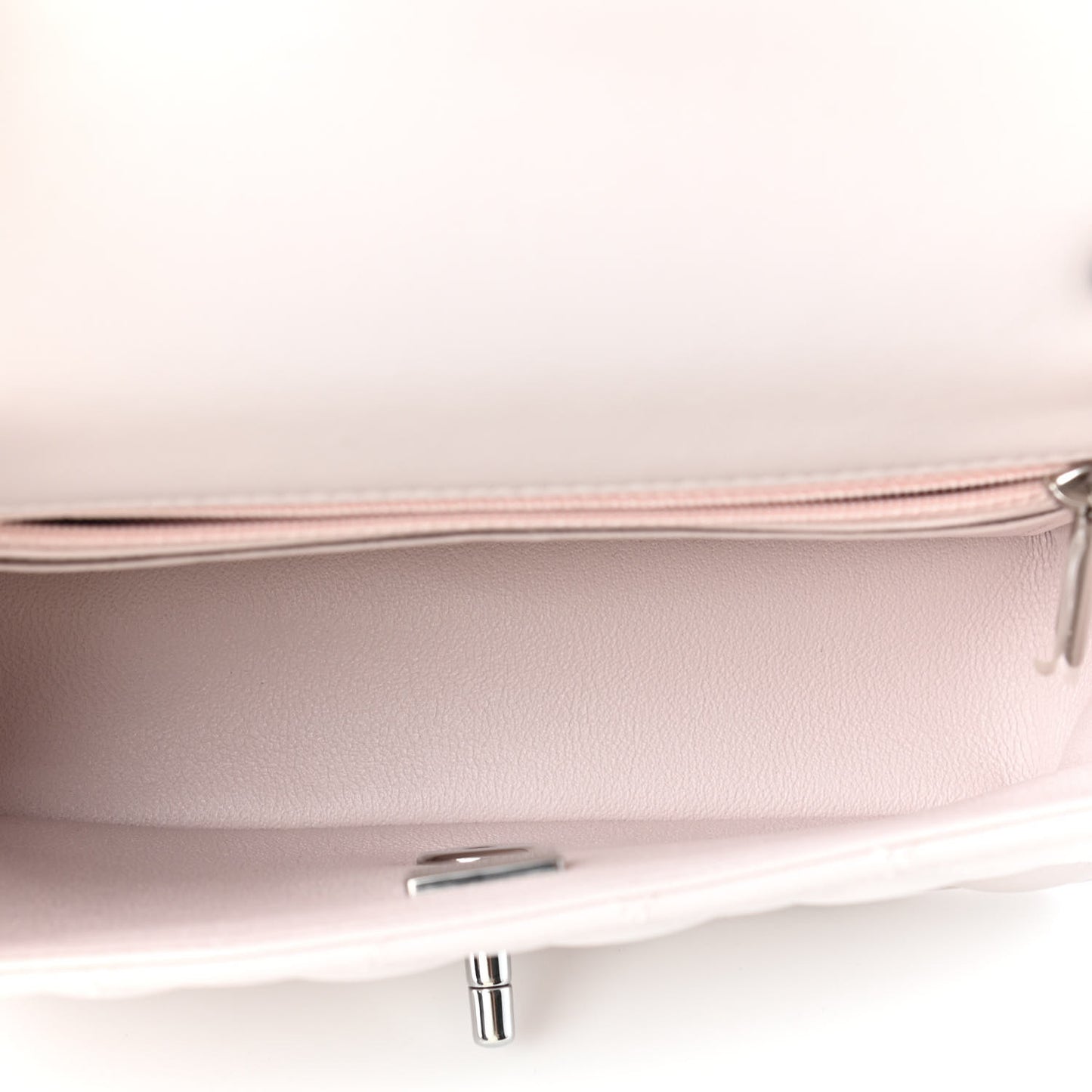 Lambskin Quilted Mini Rectangular Flap Light Purple