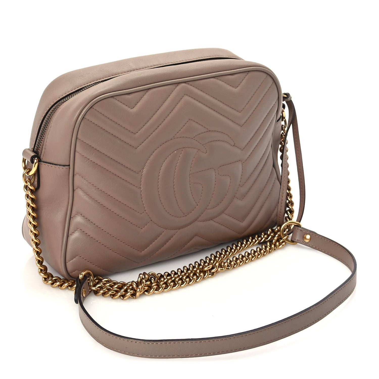 Gucci Calfskin Matelasse Medium GG Marmont Chain Shoulder Bag  Porcelain Rose 2 of 9