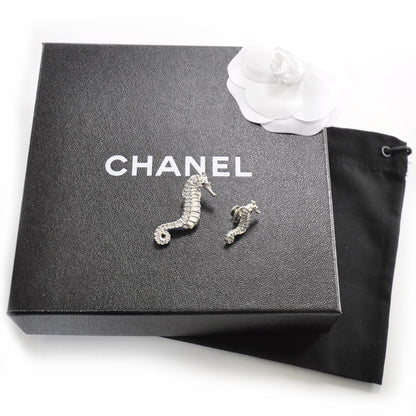 Chanel Crystal Strass Seahorse Pin Brooch Set 3 of 5