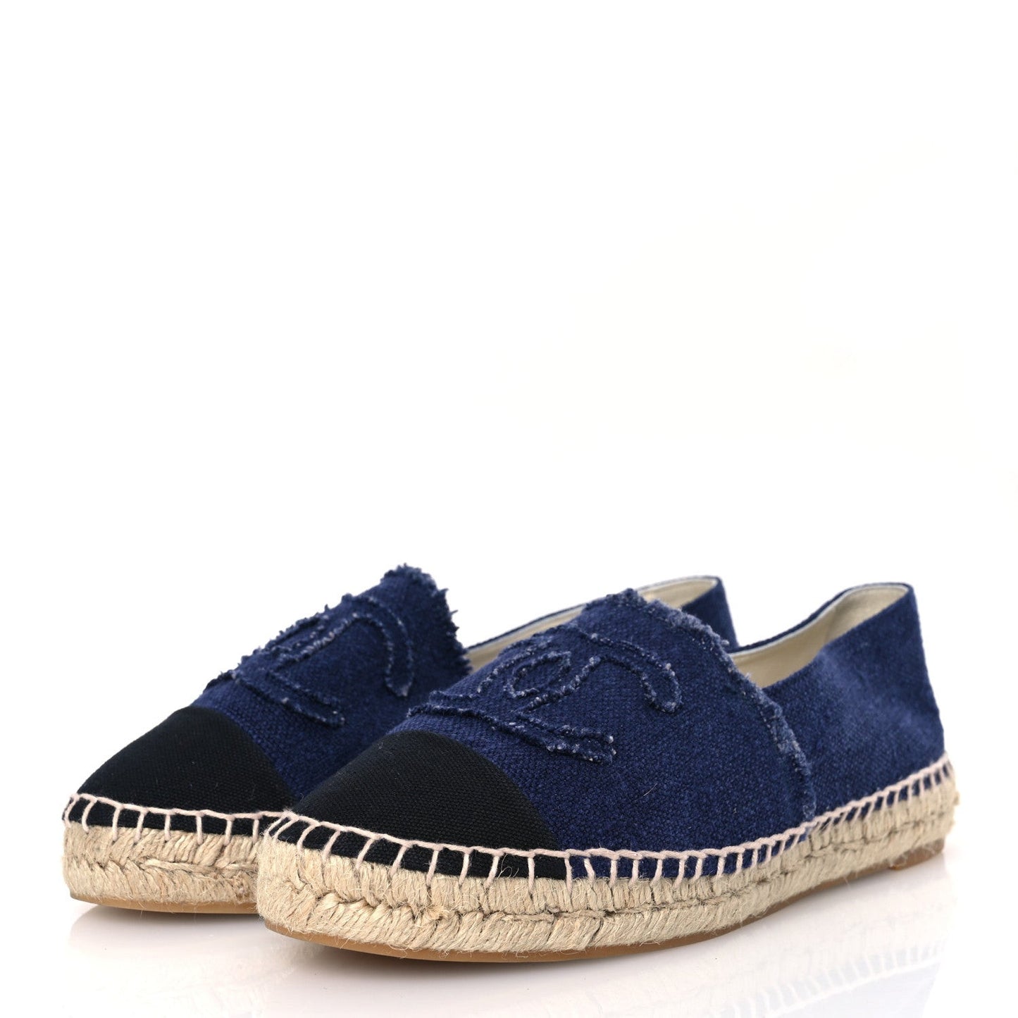 Denim Toile CC Espadrilles 40 Navy Black