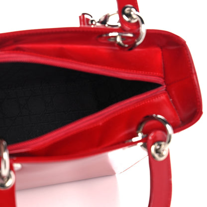 Christian Dior Glazed Calfskin Medium Lady Dior Red 5 of 11