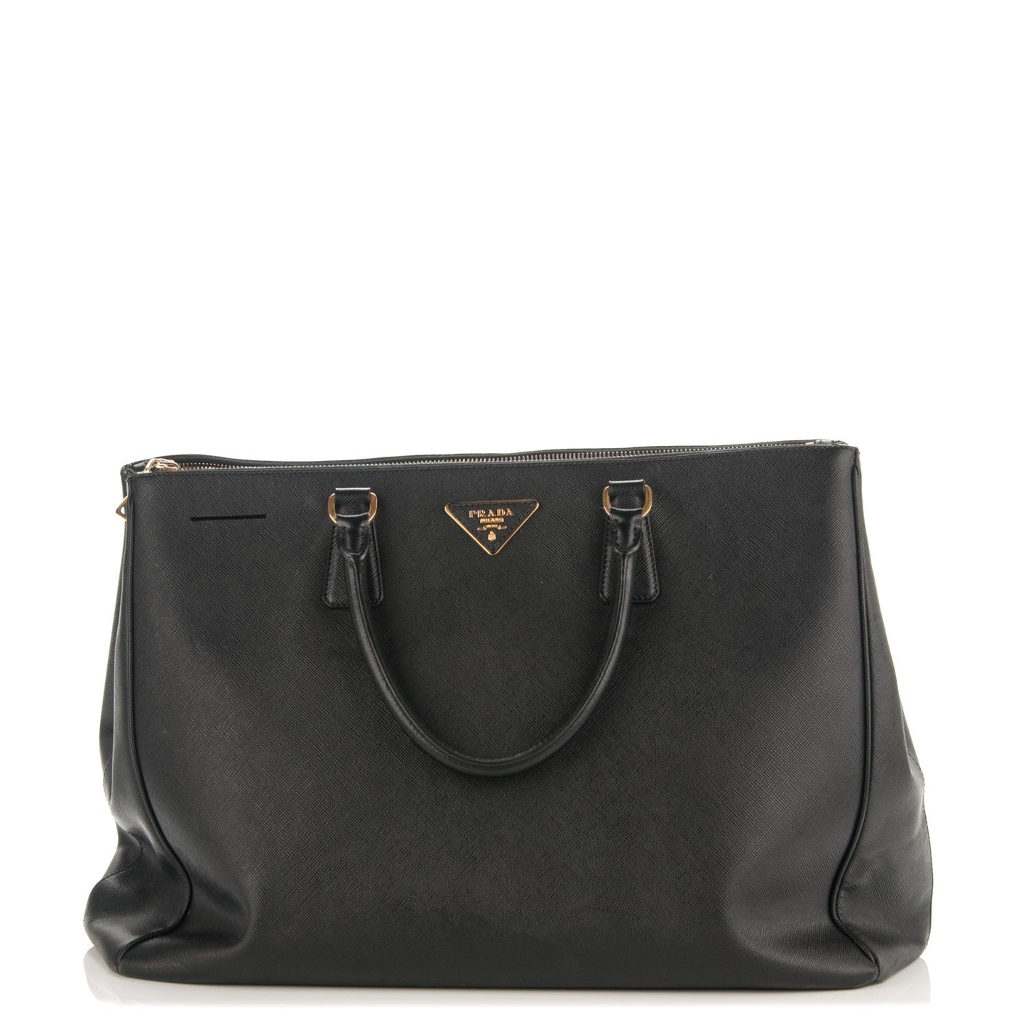 Saffiano Lux Extra Large Galleria Double Zip Tote Black