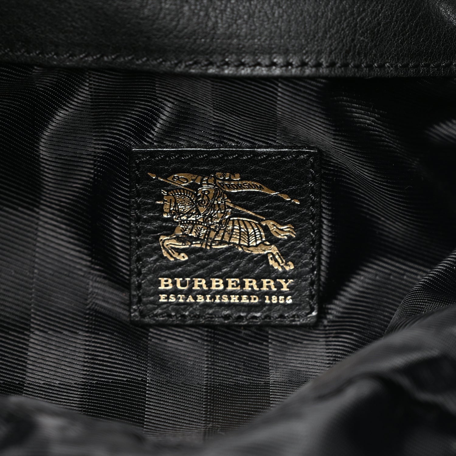 Burberry Grainy Calfskin House Check Margaret Bag Black 5 of 9