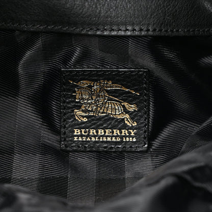 Burberry Grainy Calfskin House Check Margaret Bag Black 5 of 9