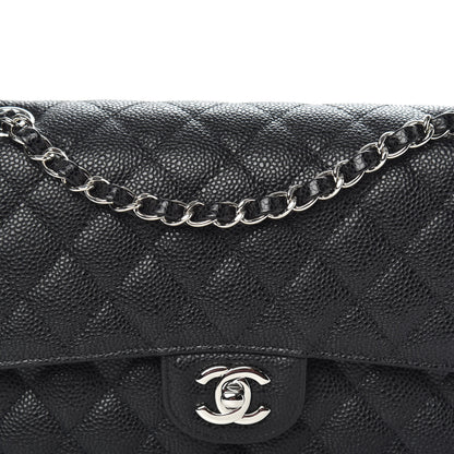 Chanel Caviar Quilted Medium Double Flap Black 10 of 11