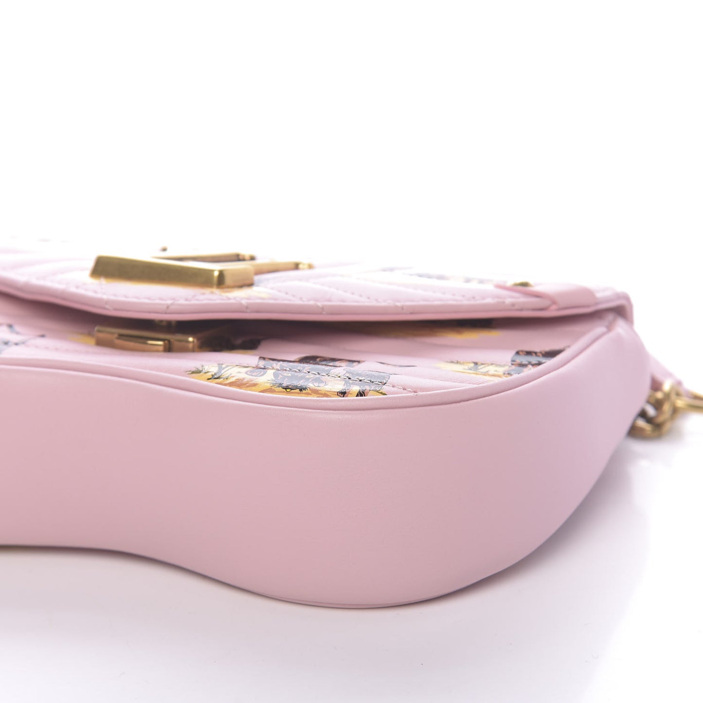 Calfskin Leopard Print New Wave Chain PM Light Pink