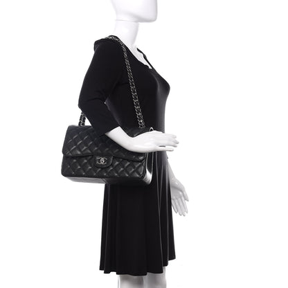 Chanel Caviar Quilted Jumbo Double Flap Black 2 of 12