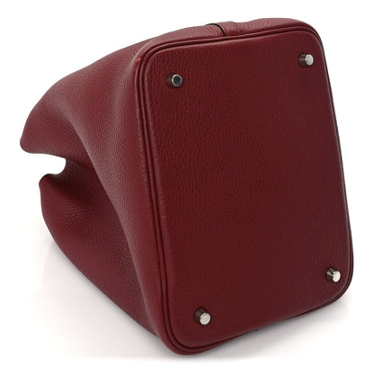 Hermes Taurillon Clemence Picotin Lock 22 MM  Rouge H 8 of 9