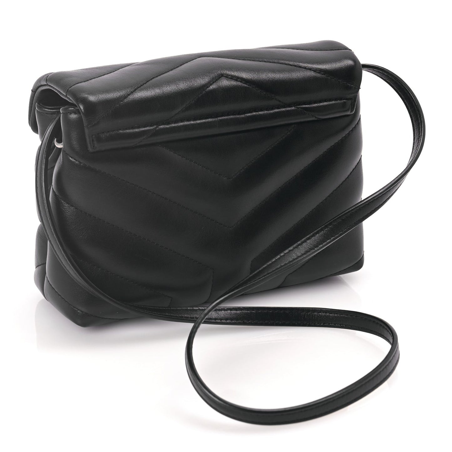 Calfskin Y Quilted Monogram Toy Loulou Crossbody Bag Black