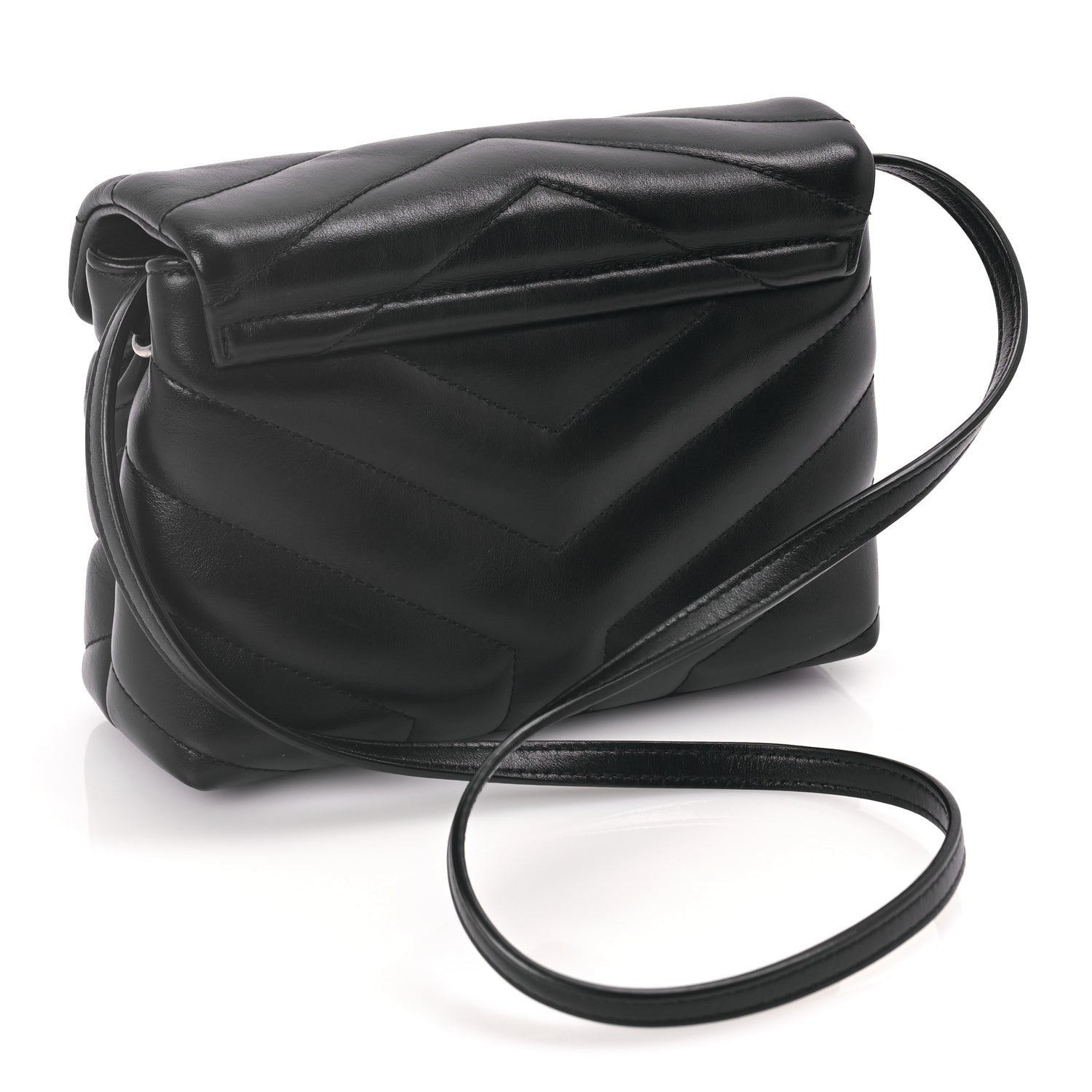Saint Laurent Calfskin Y Quilted Monogram Toy Loulou Crossbody Bag Black 2 of 8